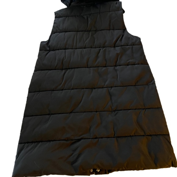 Long Black Puffer Vest with Hood size XXL excellent condition - Picture 5 of 6